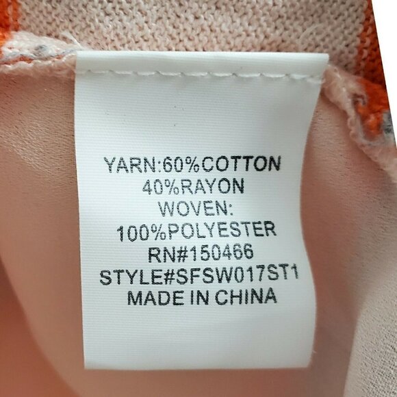 Market & Spruce Sweater Womens Small Striped Split Back Multicolor Soft Crew Top - Picture 6 of 11